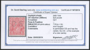 KGV Heads - Single Watermark : 1d Pale Rose [G21] perf 'OS', variety "Dry ink", fine mint, BW: 71K(bb)ca - Cat. $350. Starling Certificate (2019). - 2