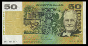 Decimal B/notes:Fifty Dollars : 1983 Johnston/Stone 'YKY' prefix banknotes (18), comprises consecutive runs YKY916809-916818 & 916823-916829 plus non-consecutive note YKY916821; barely discernible central folds, EF; Renniks: R507 - Cat. $2,700. - 2