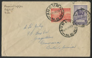 Other Pre-Decimals : 1935 (SG.158) use of 2/- Jubilee (plus 2d Cable) on small 1936 (Apr. 14) surface mail cover to Demerara, British Guiana, stamps tied by AUBURN (NSW) datestamps, 'SYDNEY/14' transit backstamp, cover with a few blemishes. Unusual destin