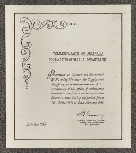 REST OF THE WORLD - General & Miscellaneous Lots : Collection of mint world issues in two Rapkin "Favourite" albums presented to William Patrick Ashley in commemoration for his service as Postmaster General in the first and second Curtin Governments betwe