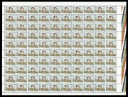 Decimal Issues : 1978-80 (SG.673a) 20c Little Grebe error "Yellow omitted" (beak and eye) complete sheet of 100, the only yellow colour evident on the sheet being a small section of one of the marginal colour bars; light bend across upper right corner of 