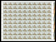 Decimal Issues : 1978-80 (SG.673a) 20c Little Grebe error "Yellow omitted" (beak and eye) complete sheet of 100, the only yellow colour evident on the sheet being a small section of one of the marginal colour bars; light bend across upper right corner of - 3
