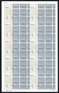 Decimal Issues : 2005 (SG.2555) "Treasures from the Archives" $5 Carrington imperforate sheet of 10 (2x5), numbered #298 of 500 produced, fresh MUH, with Australia Post CofA