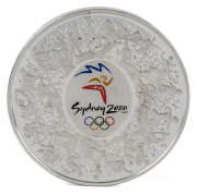 Silver : 2000 Olympics (Sydney) $30 'Olympic Kilo Masterpiece', stated (at the time) to be the largest Olympic coin ever minted, 1kg of 99.9% silver, with original wooden presentation case (blemishes), Unc. - 2