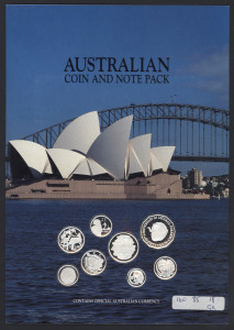Australia - Miscellaneous : 1991 Australian Coin and Banknote "Masterpieces Limited Edition" (of 250), with 1991 1c to $2 struck in sterling silver plus uncirculated Johnston/Stone $1 ('DNA 708124') and Johnstone/Fraser $2 ('LNU 891124') banknotes; with CofA, in original presentation folder. Seldom offered.