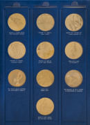 Medallions & Badges : GOLD PLATED STERLING SILVER "TREASURES OF THE LOUVRE": Set of 50 proof medallions, designed by John Pinches, depicting great art treasures of the the Louvre Musuem, each medallion weighing 41g, with a total weight of 2.05kg of 92.5% - 2