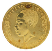 GOLD - world : TANZANIA: 1974 1500sh, conservation mintage featuring Cheetah, 33.43gr of 900/1000 gold, Unc. - 2