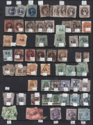 SOUTH AUSTRALIA : 1856-1912 ex-dealer's stock mostly used on Hagners with imperf 2d (3), rouletted issues to 2/- incl. 2d vermilion (unused) and 1/- orange (SG.18), perforated issues to perf.10x11½ 2/- (SG.151) block of 6, with various perfs/printings/sha - 3