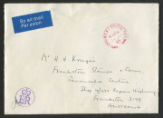 Kangaroos - First Watermark : &pound;2 Black & Rose, upper left corner example with "Specimen" HANDSTAMP DOUBLE, ONE INVERTED, hinged in margin; the stamp in superb unmounted condition. Accompanied by a 1983 B.P.A. Certificate. BW:55Dxb - $20,000 (in hinged con - 5