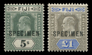 FIJI : 1903 (SG.104s-114s) ½d - £1 Edward VII definitives set complete, all overprinted SPECIMEN, (11) lightly mounted o.g. Cat.£325.