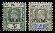 FIJI : 1903 (SG.104s-114s) &frac12;d - &pound;1 Edward VII definitives set complete, all overprinted SPECIMEN, (11) lightly mounted o.g. Cat.&pound;325.