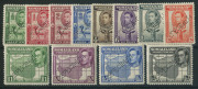SOMALILAND : 1938 (SG.93-104) ½a - 5r King George VI pictorials set complete, perforated SPECIMEN, (12); lightly mounted with o.g. Cat.£350. - 2