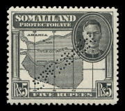 SOMALILAND : 1942 (SG.105-116s) &frac12;a - 5r King George VI pictorials set complete, perforated SPECIMEN, (12); lightly mounted with o.g. Cat.&pound;325.