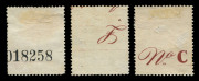 KGV Heads - Single Watermark : 1920-21 FOUR PENCE COLOUR TRIALS: 1921 (Jan.11) 4d Perf 14 colour trials in purple shades apparently printed on the reverse of some form of financial instrument & with serial number '018258' printed in black, '&pound;' printed in - 2