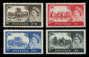 GREAT BRITAIN : 1952-1978 collection in KA-BE Hingeless album; includes all five Castle printings, a range of phosphor-graphites, ordinary and phosphor commemorative sets, etc. Extensive, but not complete. Superb condition and an ideal project. (100s). Ca