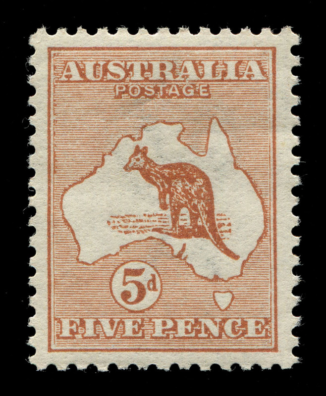 Kangaroos - First Watermark : 5d Chestnut, well centred MUH. A little gem!