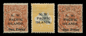 NEW GUINEA : An accumulation on stockcards with NWPI issues to 5/- including SG.100 (One Penny on 5d) x 2; New Guinea 2/- Bird (SG.186) x 39, a few Papua Lakatois, PNG 1964 Birds (6 MUH sets), 1969 Shells (2 sets), Postage Dues SG.D2-6 **, a few Booklets, etc. (qty).