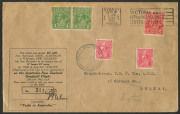 Aerophilately & Flight Covers : 11-12 May 1934 (AAMC.379) Australia - New Zealand Goodwill Flight cover #211, carried by the "Faith in Australia" and signed by the pilot, Charles Ulm. Cat.$250.