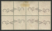 GREAT BRITAIN : 1936 (SG.458-59) KEVIII 1d & 1&frac12;d blocks of 8 (4x2) with C/OF/A perfins laid out in mirrored pairs, believed to have been prepared for the Australian Contingent planning to attend Coronation of King Edward VIII, subsequently abandoned follo - 4