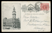 VICTORIA - Postal Stationery : POSTAL CARDS - GREAT WHITE FLEET: 1908 (Stieg #P34) 1&frac12;d brown-red 1908 (May 7) inter-state use from Brunswick, Melbourne to Alberton (SA); fine condition.