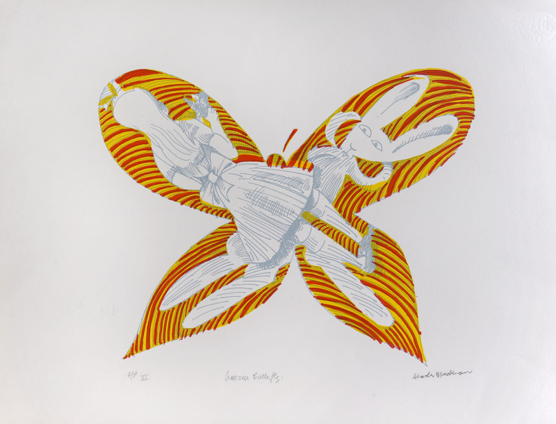 CHARLES BLACKMAN (1928 - 2018), Crossover Butterfly - Alice & White Rabbit, Screenprint, Artist's Proof XI, signed lower right,