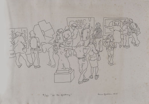 Anne Marie GRAHAM (b.1925) "At the Gallery" screenprint, signed 'Anne Graham' and dated 1975, numbered 41/50 in pencil on margin, 41 x 58 cm (sheet size).