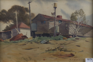 JOHN ROY ELDERSHAW (1892-1973), Farm Buildings, watercolour, ​signed lower right "Eldershaw", 35 x 49cm