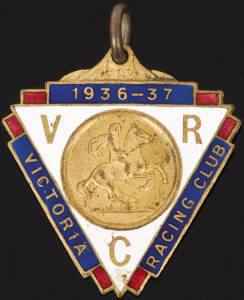 HORSE RACING BADGES, noted "Victoria Racing Club" (12) including beautiful 1936-37 & 3 different Private Box badges; "Victorian Country Racing Official"; SAJC Trainer (2); "Victorian Lady Jockeys Association"; Lady's badges (7) from AJC, Adelaide, SAJC, V