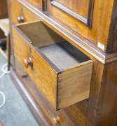 A Colonial Australian cedar gentleman's wardrobe, four drawer base with hanging top, 19th century, 235cm high. 131cm wide, 63cm deep - 6