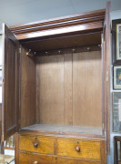 A Colonial Australian cedar gentleman's wardrobe, four drawer base with hanging top, 19th century, 235cm high. 131cm wide, 63cm deep - 7