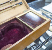 A Colonial violin case, kauri pine inlaid with cedar, myrtle and huon pine, Tasmanian origin, 19th century, attractively fitted interior with original velvet lining, ​15cm high, 79cm wide, 24cm deep - 10