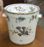 WEDGWOOD "Australian Flora" rare porcelain slops pail with lid, circa 1880, stamped "Wedgwood, Australian Flora", 27.5cm high, 34cm wide across the handles, 28cm diameter top rim - 2