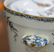 WEDGWOOD "Australian Flora" rare porcelain slops pail with lid, circa 1880, stamped "Wedgwood, Australian Flora", 27.5cm high, 34cm wide across the handles, 28cm diameter top rim - 8