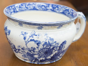 DOULTON BURSLEM "Waratah" blue and white porcelain chamber pot, 19th century, factory mark to base, ​15cm high, 28cm wide - 4