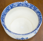 DOULTON BURSLEM "Waratah" blue and white porcelain chamber pot, 19th century, factory mark to base, ​15cm high, 28cm wide - 6