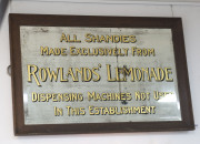 "ROWLANDS' LEMONADE" antique advertising mirror, 19th century. Rowlands' opened on the Ballarat goldfields in the early 1850s. 60 x 91cm overall - 3