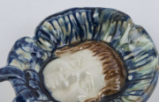 Two Australian pottery face plaque dishes titled on the reverse "WIN" and "DEAN" and dated 27/6/20. ​10.5 x 9.5cm - 7