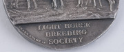 "The Hunters' Improvement & National Light Horse Breeding Society 1932" sterling silver medal in plush fitted box, (44mm). - 4