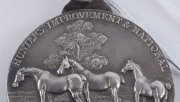 "The Hunters' Improvement & National Light Horse Breeding Society 1932" sterling silver medal in plush fitted box, (44mm). - 5