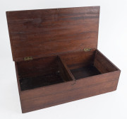 An Australian cedar box with two internal compartments, circa 1900, 15cm high, 52cm wide, 27cm deep - 2