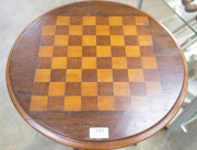 A games top wine table, blackwood, cedar and pine, circa 1880s, signed in pencil "W. PARKER", ​72cm high 45cm diameter - 2