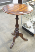 A games top wine table, blackwood, cedar and pine, circa 1880s, signed in pencil "W. PARKER", ​72cm high 45cm diameter - 4