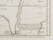 JACQUES BELLIN: "Carte Reduite Des Terres Australes, Par le Sr Bellin....", [Paris, 1753], lovely map showing hypothetical east coast of Australia, being the Dutch edition of 1758, 36x25cm. - 5