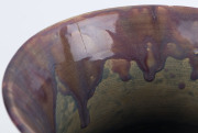 MARGARET KERR rare Australian pottery vase adorned with gumnuts and leaves, glazed in pink and green, incised "Margaret Kerr, Melbourne", ​an impressive 21.5cm high, 24cm wide - 11