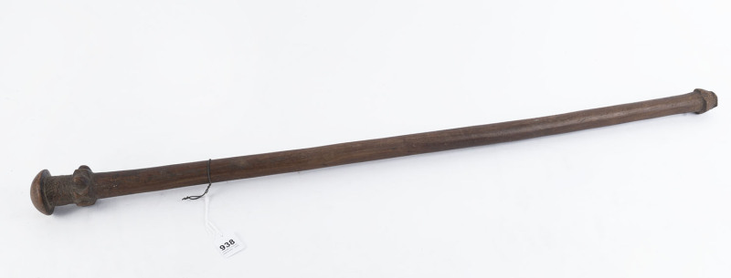 A war club, carved wood, Vanuatu origin, 19th century, ​102cm long