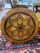 An Australian Art Deco circular table with inlaid top, Queensland origin, circa 1930s, 61cm high, 55cm diameter - 2