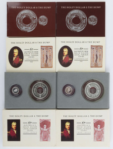 Silver : 1988-89 HOLEY DOLLAR & DUMP: comprising 1988 (2) & 1989 (2) commemorative issues, each containing single Holey Dollar & Dump containing 1oz & ¼oz of 99.9% silver respectively; Unc, total weight weight 5oz; Retail $280.