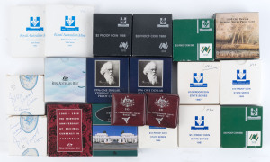 Silver : 1982-97 SELECTION OF MOSTLY SILVER PROOFS: with TEN DOLLARS - 1982 Commonwealth Games (2), State Series 1985 (2) & 1987 (2), 1988 Bicentenary (2), plus uncirculated 1982 Commonwealth Games (2) & 1985 State Series (2); each coin 20gr of 92.5% silver; TWO DOLLARS - 1988 Bicentenary (2), each 8.35gr of 92.5% silver; ONE DOLLAR: 1993 Water (1), 1995 Waltzing Matilda (1), 1996 Parkes (2), each 11.49gr of 92.5% silver,