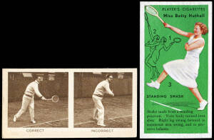 1930 Godfrey Phillips "Lawn Tennis" [25]; plus 1936 Players "Tennis" [50]. G/VG.