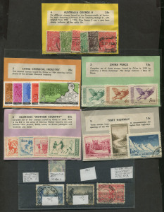 REST OF THE WORLD - General & Miscellaneous Lots : Assortment of world stamps in albums and an ice-cream tub; noted some China in packets. No Reserve.